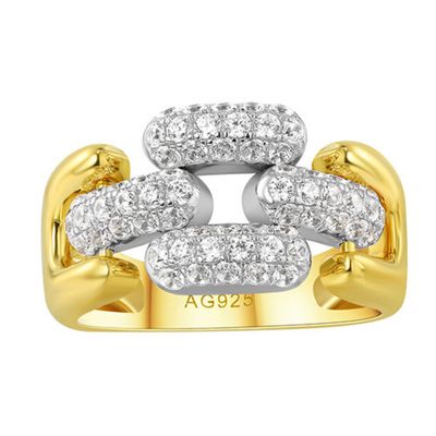 Cuban chain diamond ring