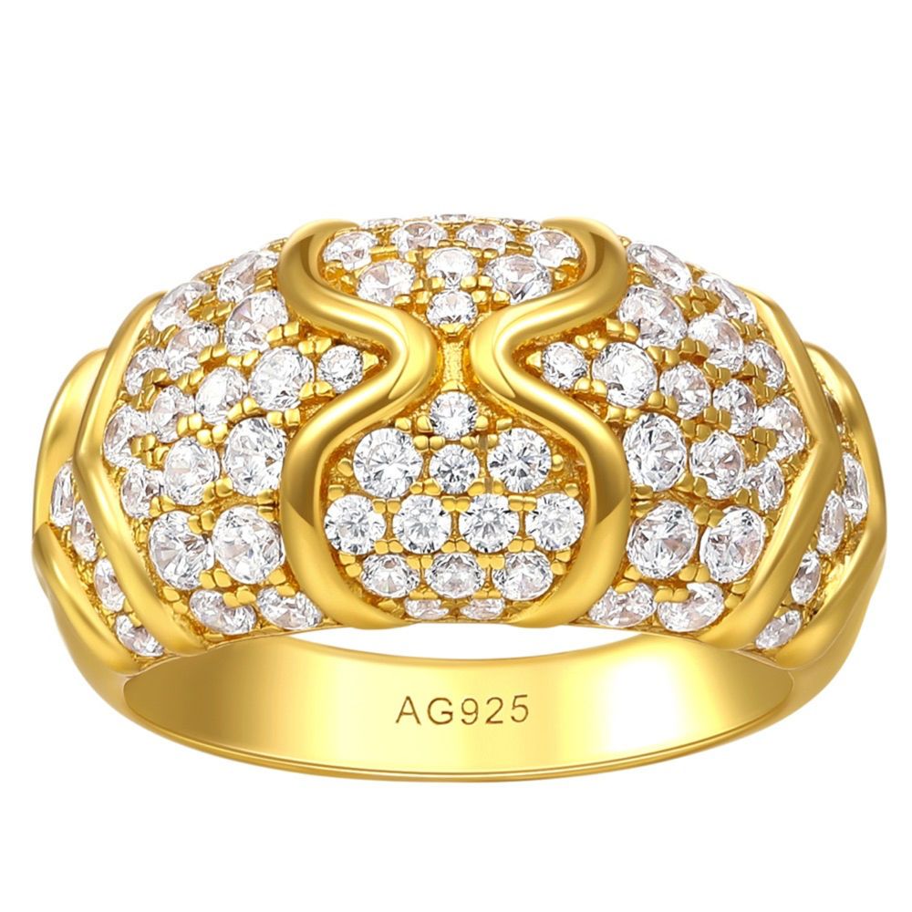 Water ripple pave ring