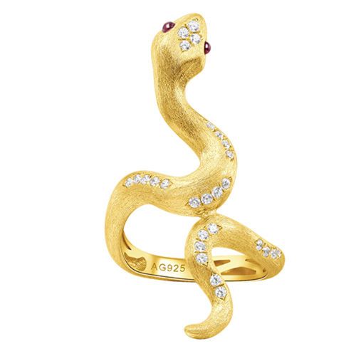 Small snake brushed ring