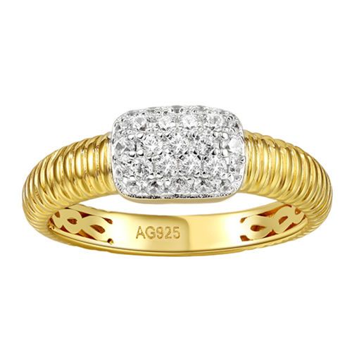Baguette square Pave ring