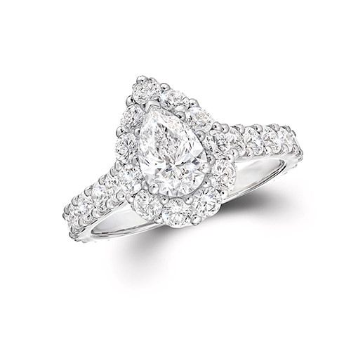 Teardrop diamond ring