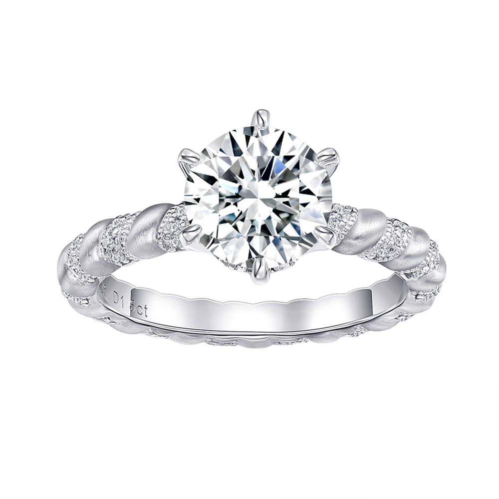 Vintage brushed wrapped diamond ring