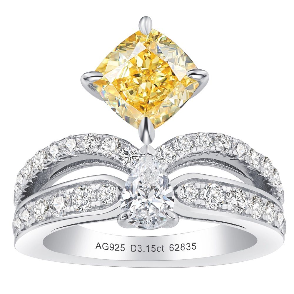 Flowers·Shining crown yellow diamond ring