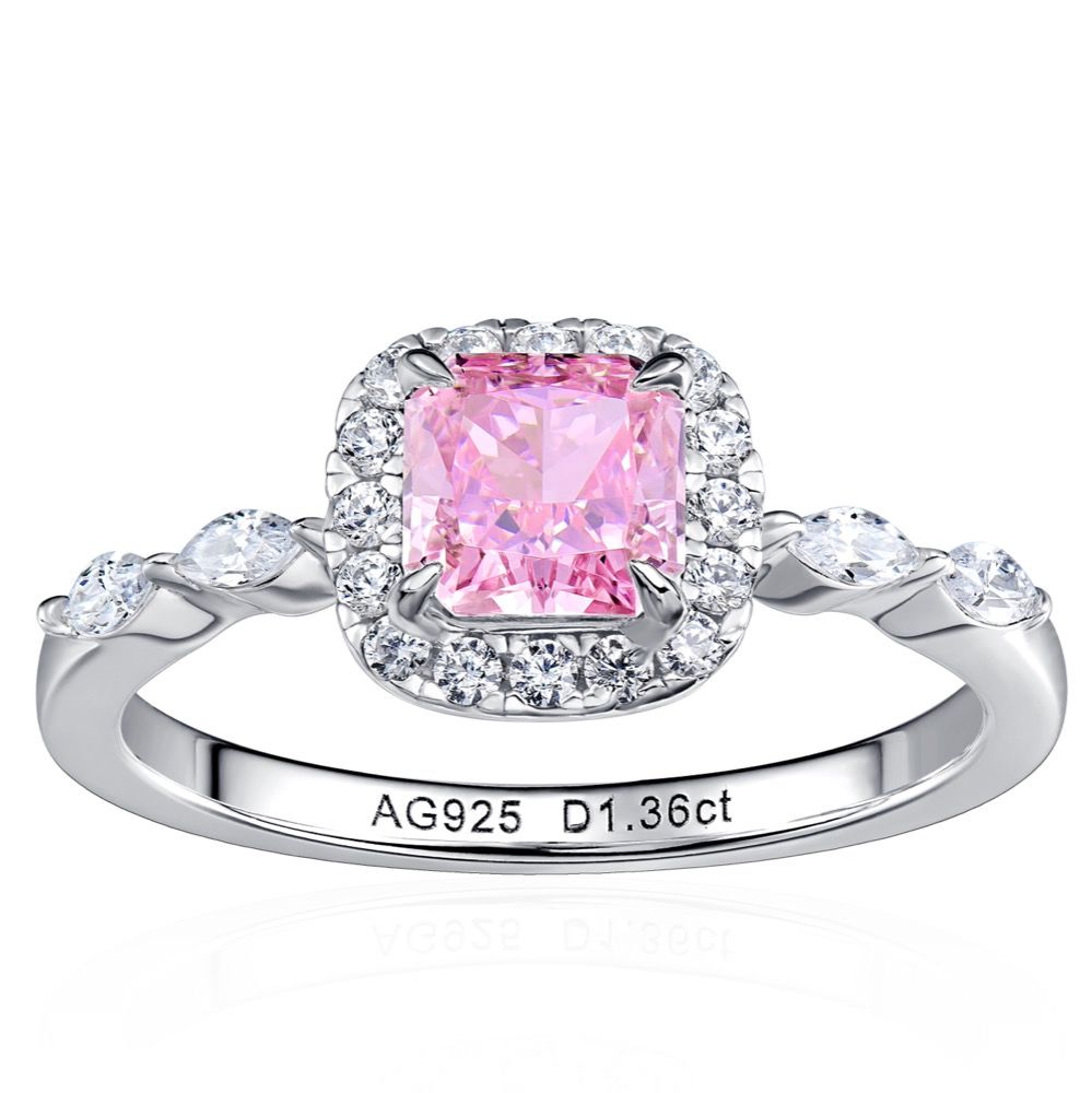 Pink zirconia ring