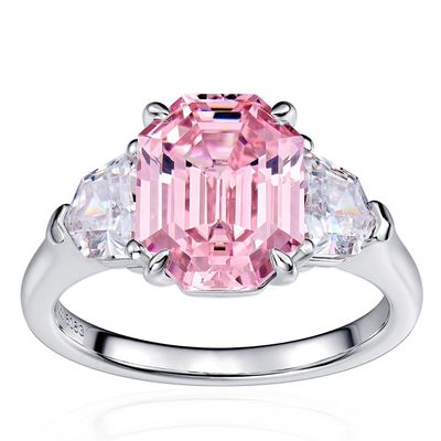 Pagoda pink zirconia ring