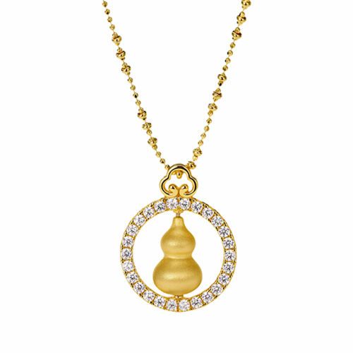 Rotating brushed gourd necklace