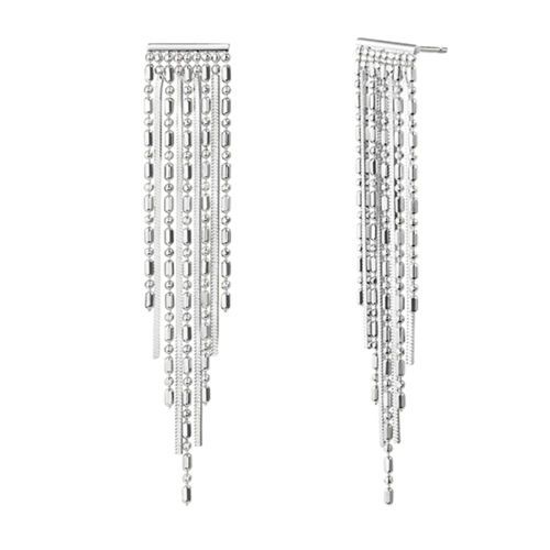 Tassel Earrings long type gold and silver
