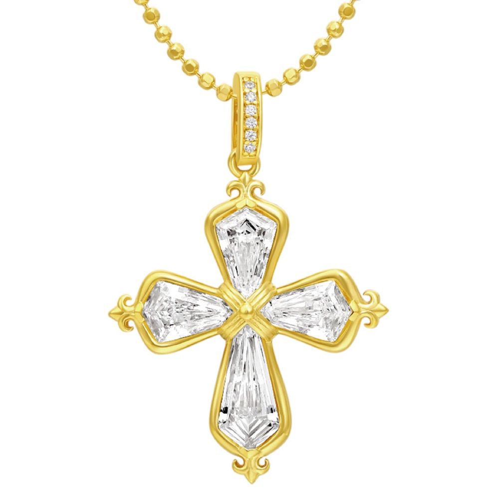 Iris cross necklace