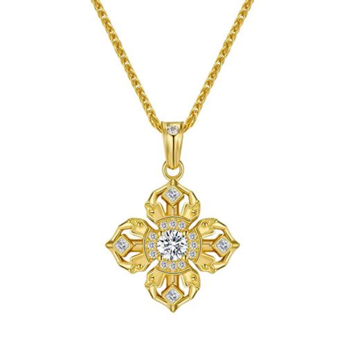 Hollow cross vajra necklace [with Chopin Chain]