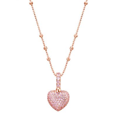Large diamond heart necklace
