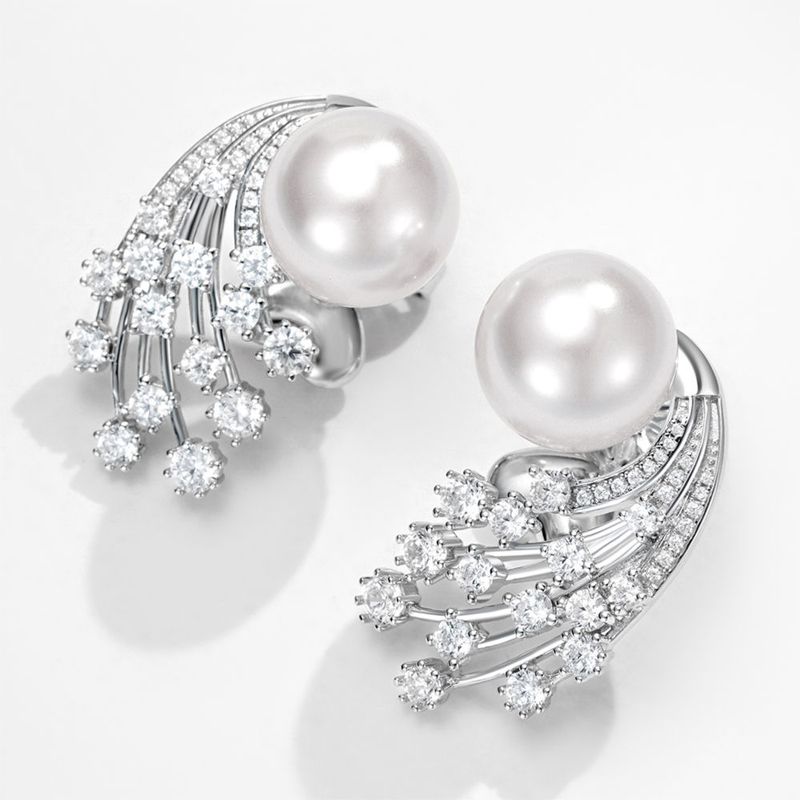 Pearl Meteor Full Diamond Earrings