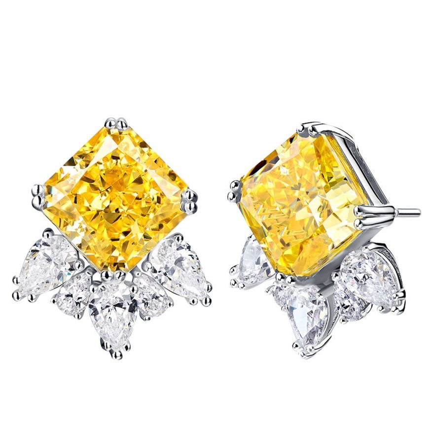 Brilliant yellow diamond earrings