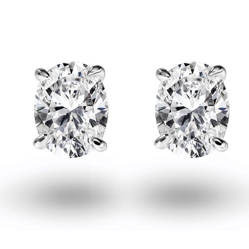 Egg Shaped Diamond Earrings 2 carats