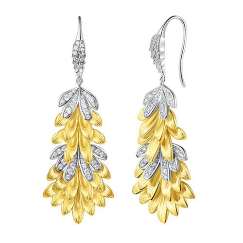 Gold wheat earrings
