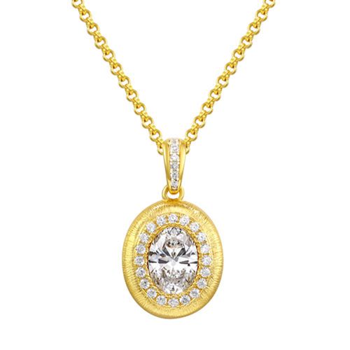 Vintage egg shape brushed necklace