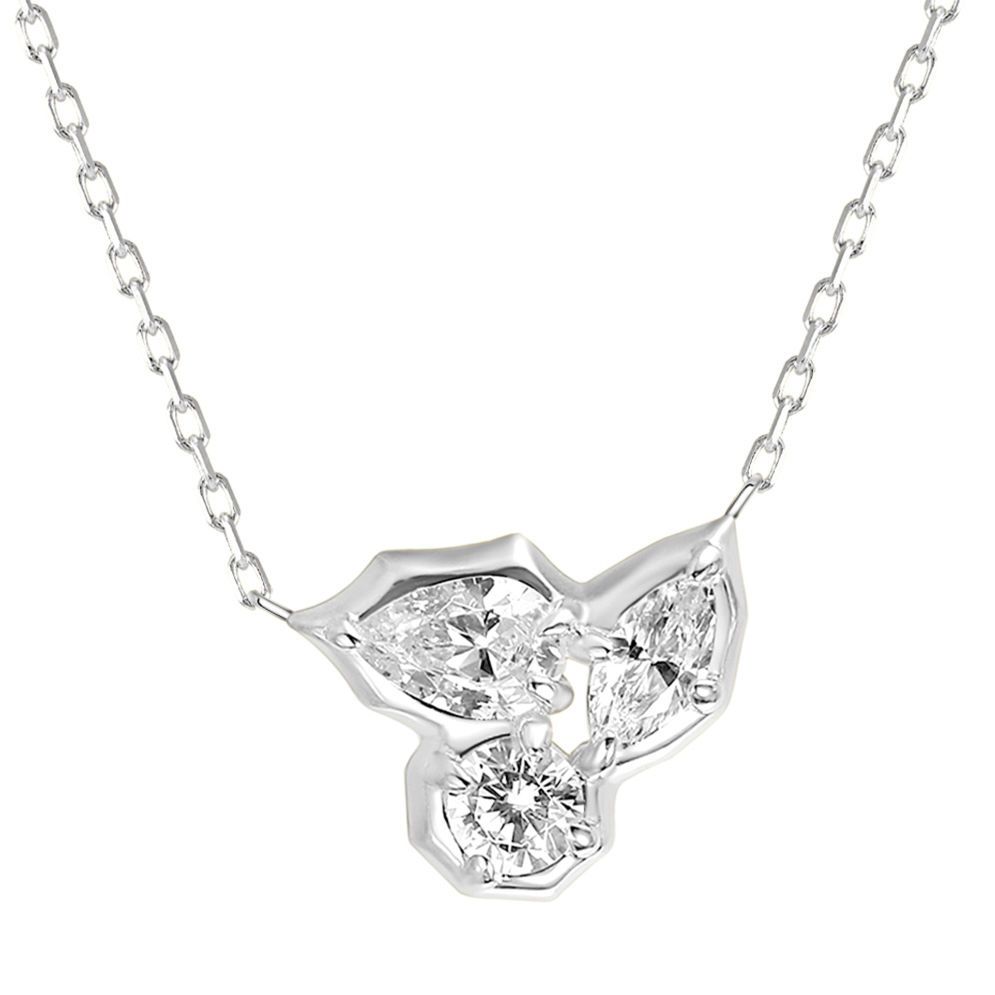 Three leafs sparkling necklace