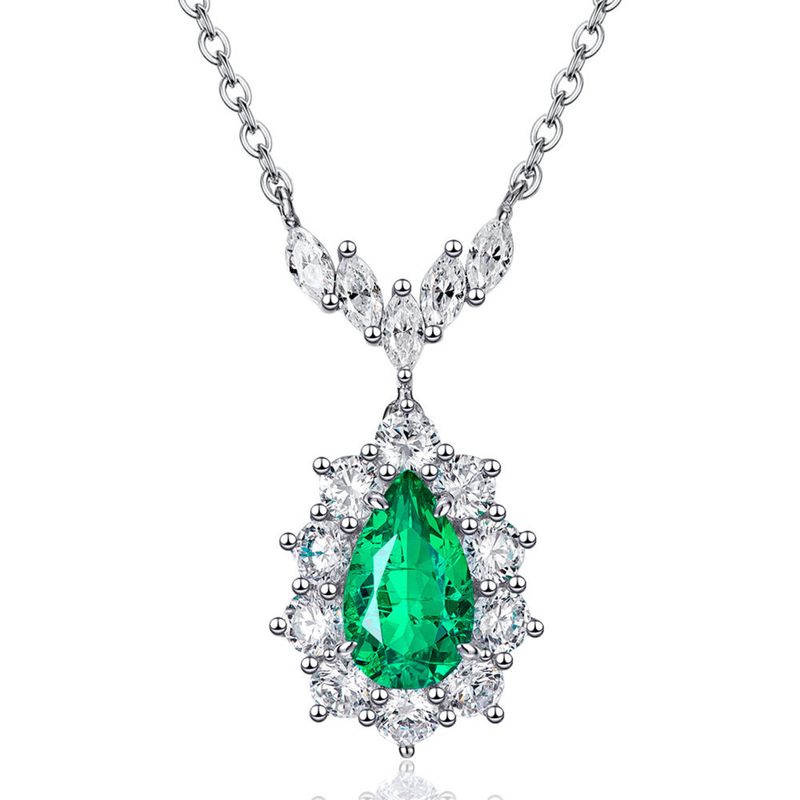 Emerald drop necklace