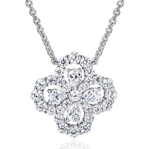 Diamond loop flower Shape hoop necklace