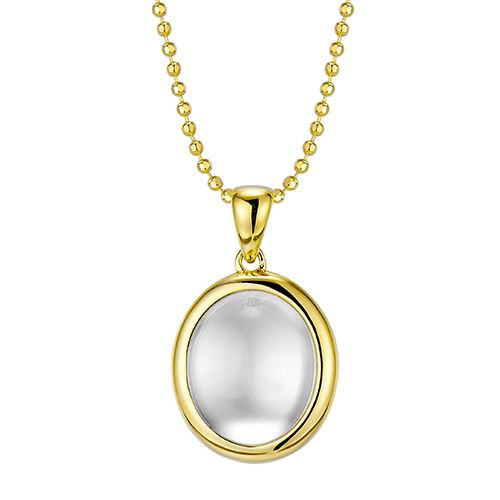 Simple egg-shaped jade necklace