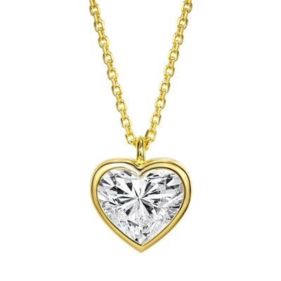 Bezel-set heart necklace