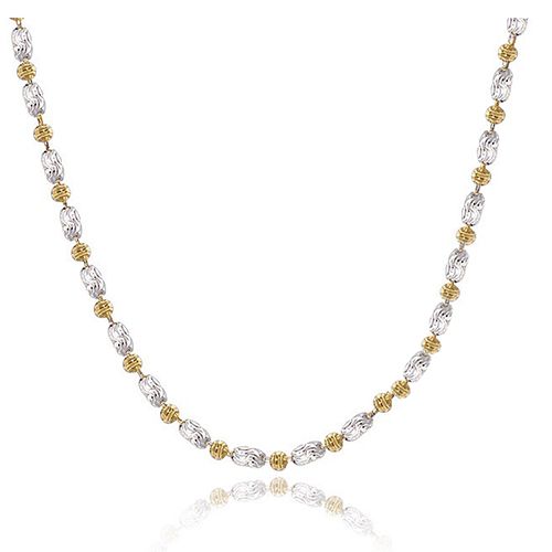 Car embroidery rice beads plain chain bean necklace
