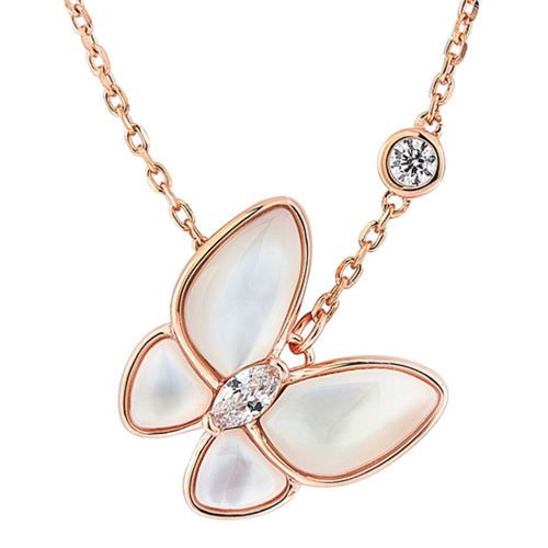 White shell butterfly necklace