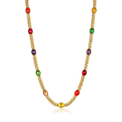 Medieval Cuban colored gemstone necklace