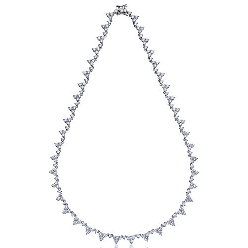 Triangle full circle diamond necklace