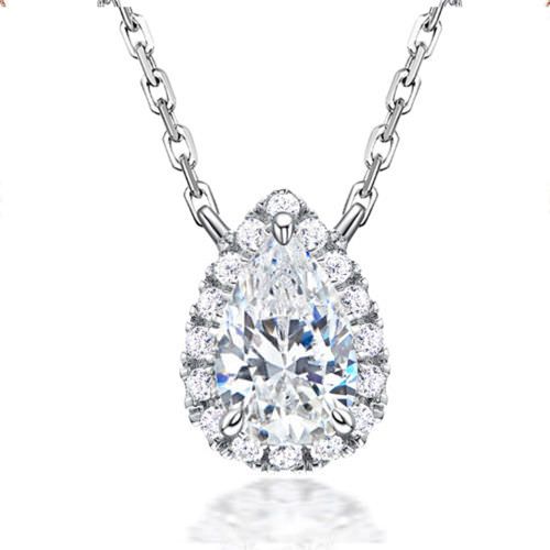 Teardrop diamond necklace