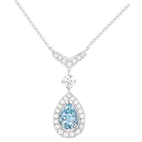 Josephine sky blue diamond necklace