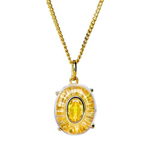 Crystal and colored diamond necklace