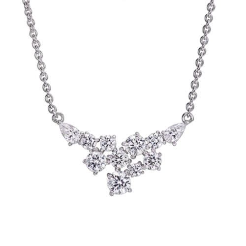 Diamond cluster necklace