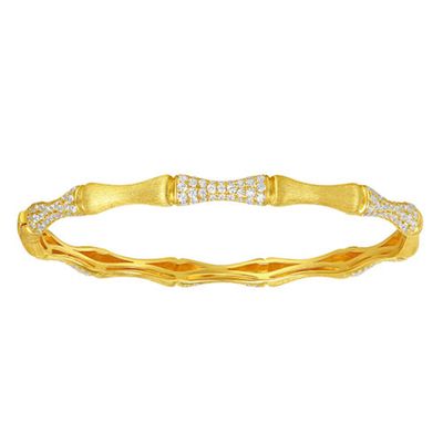 Bamboo diamond brushed bracelet