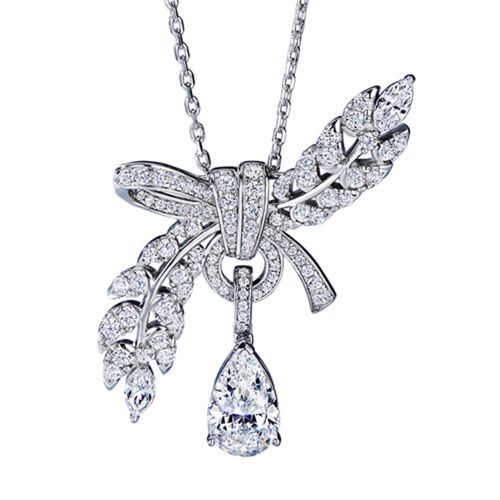 Wheat ear diamond brooch necklace Three-Wear Model