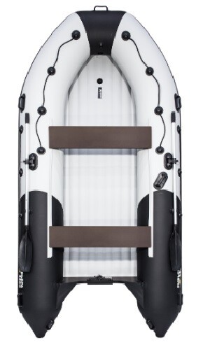 Лодка Ривьера 3800 Килевое надувное дно "Комби" светло-серый/черный