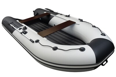 Лодка ПВХ надувная моторная Ривьера 3600 Компакт НДНД светло-серый/чёрный
