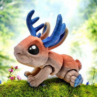 Meet Darby! Our 3D Printed,  Articulated, Baby Jack-a-lope