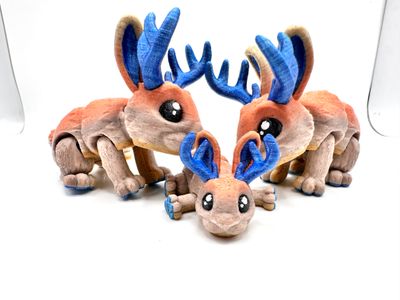 Meet Darby! Our 3D Printed,  Articulated, Baby Jack-a-lope
