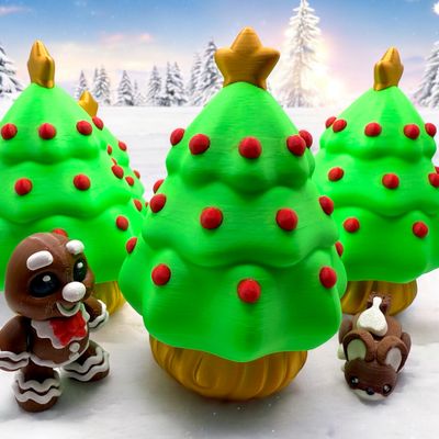 Mystery Christmas Tree - 4 Micro Mini Flexi 3D printed Animals