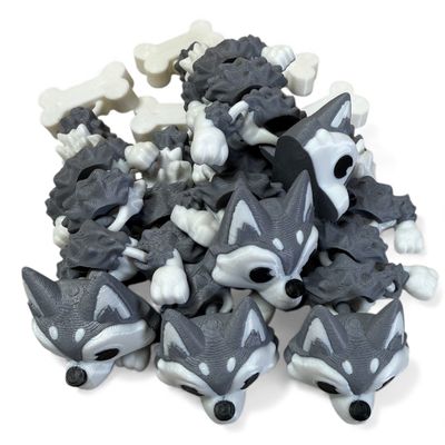 Johna the Husky Pup - Articulated Husky Mini Pal