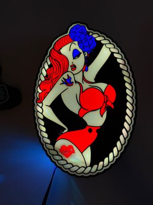 Pin-Up Glam LED Lightbox – Retro Fan Art, 3D Printed