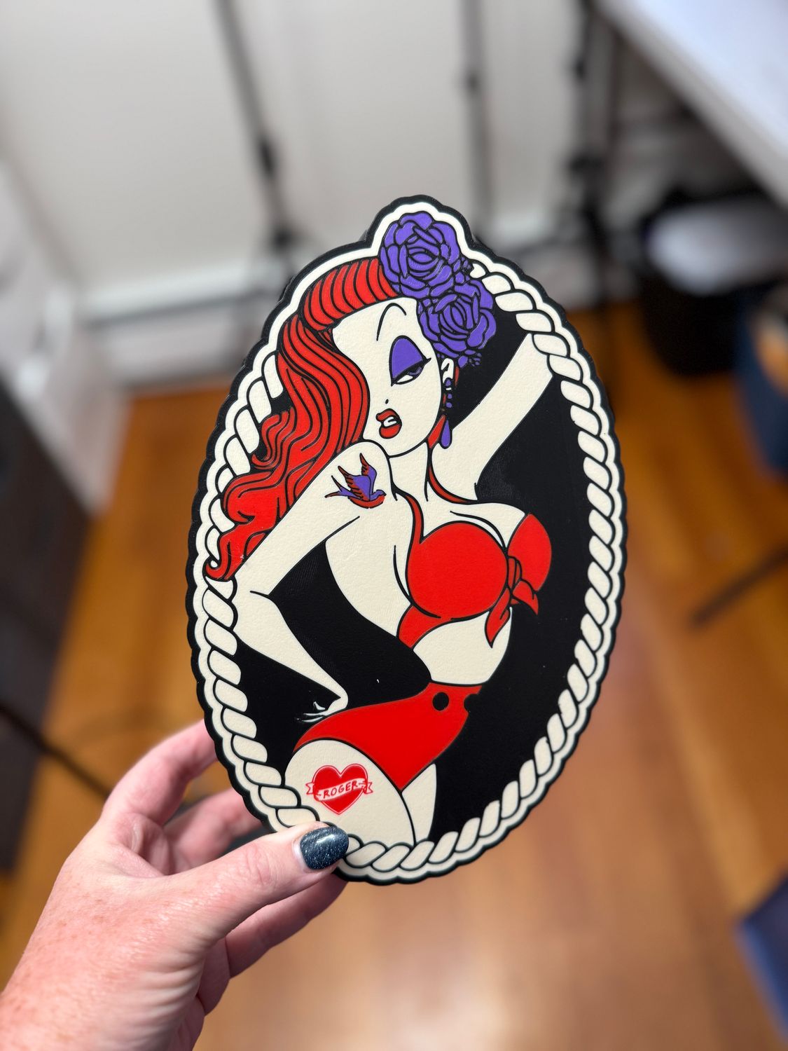 Pin-Up Glam LED Lightbox – Retro Fan Art, 3D Printed