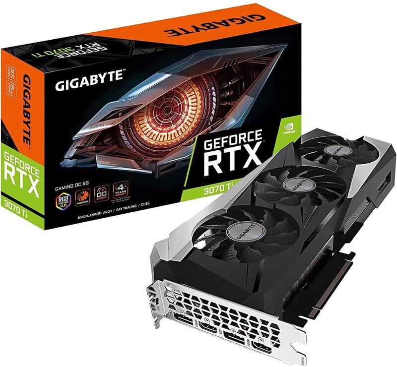 GIGABYTE GeForce RTX 3070 Ti Gaming OC 8G Graphics Card, WINDFORCE 3X Cooling System, 8GB 256-bit GDDR6X