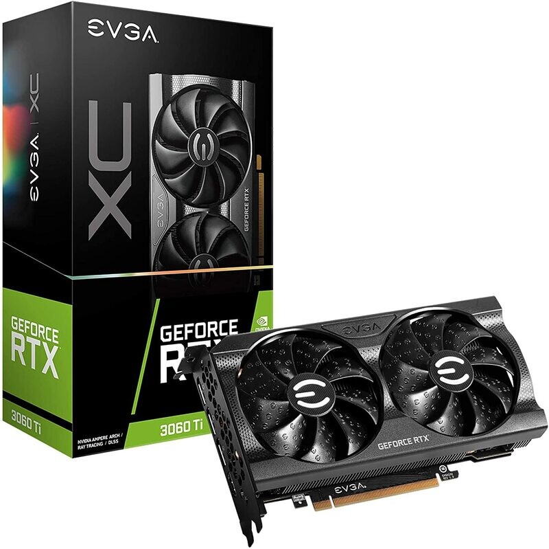 ​EVGA GeForce RTX 3060 Ti XC Gaming, 08G-P5-3663-KL, 8GB GDDR6, Metal Backplate, LHR​
