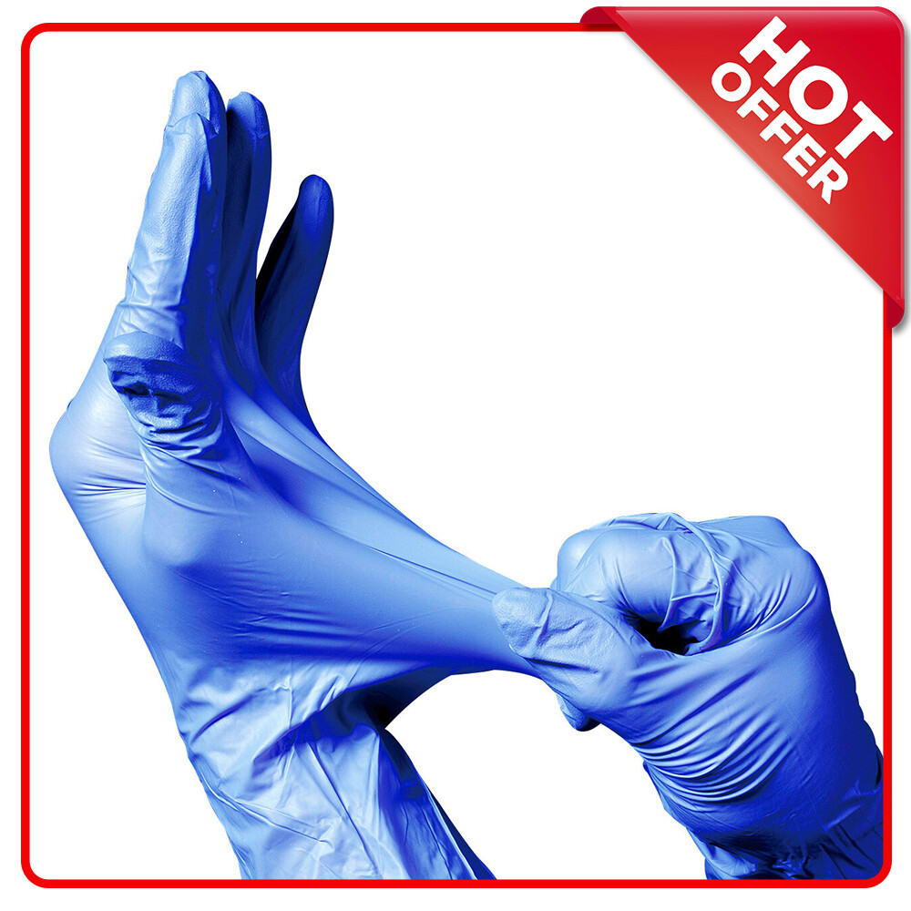Biologix Disposable Nitrile Gloves, S/ M/ L, Blue, 100 /Pack, 10 Packs/Case