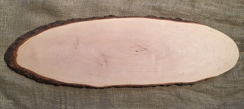Rindenbrett Erle, oval, ca. 80cm lang und ca. 23cm breit, ca. 2,5cm dick