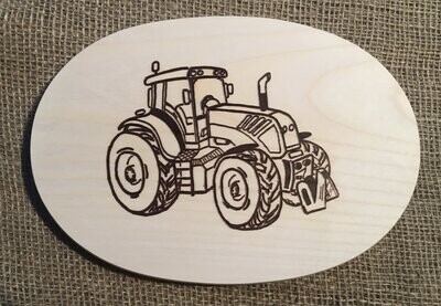 Motivbrett "Traktor", oval, 25x17,5x1,5