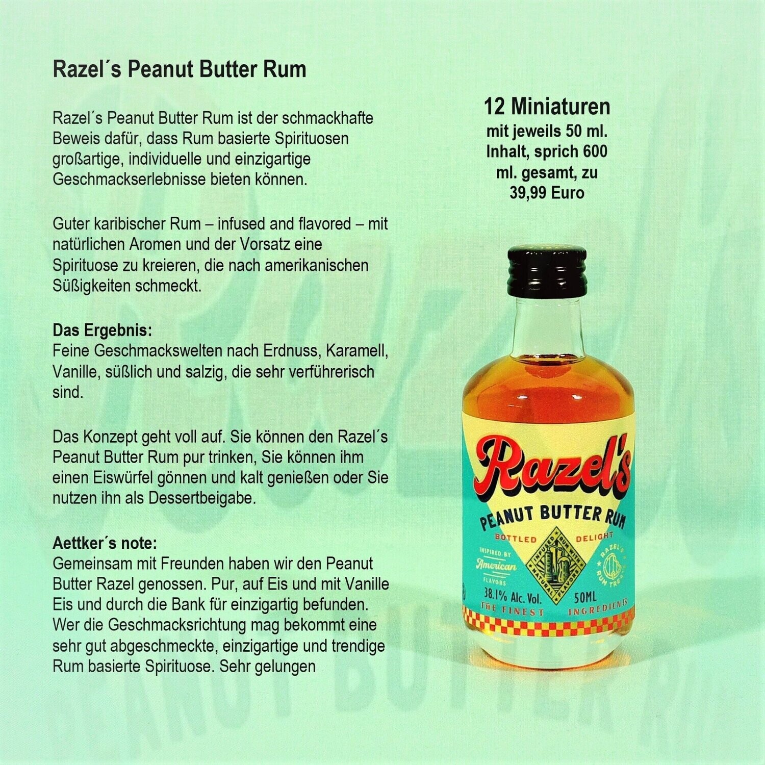 Razel´s Peanut Butter Rum / Miniaturen / 12er Box