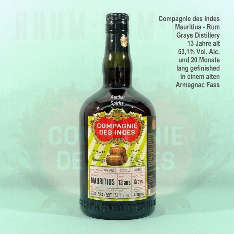 Compagnie des Indes Rum / Mauritius / 13 Jahre / Grays Distillery Compagnie des Indes Rum / Mauritius / 13 Jahre / Grays Distillery