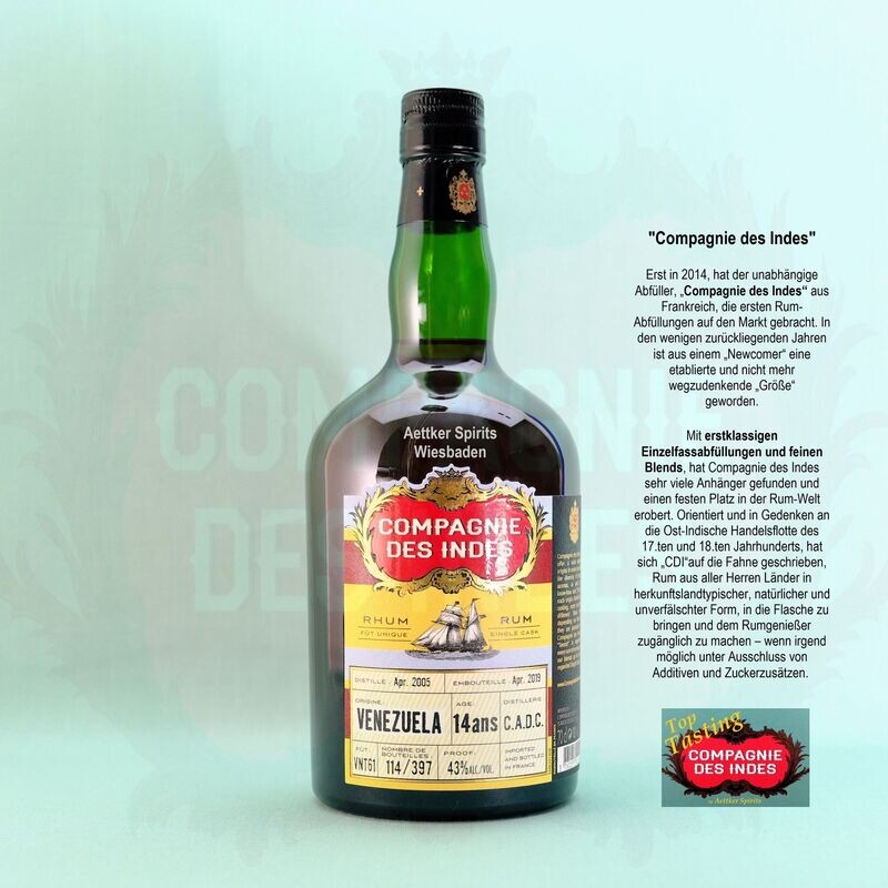 Compagnie des Indes Rum / Venezuela / 14 Jahre / C.A.D.C. Compagnie des Indes Rum / Venezuela / 14 Jahre / C.A.D.C.
